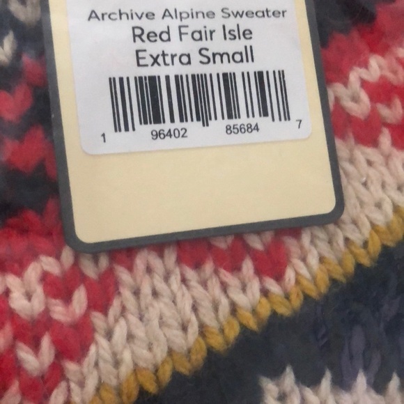 Marine Layer Archive Alpine Sweater Fair Isle Wool Pullover Red Rainbow NWT XS - Picture 7 of 9